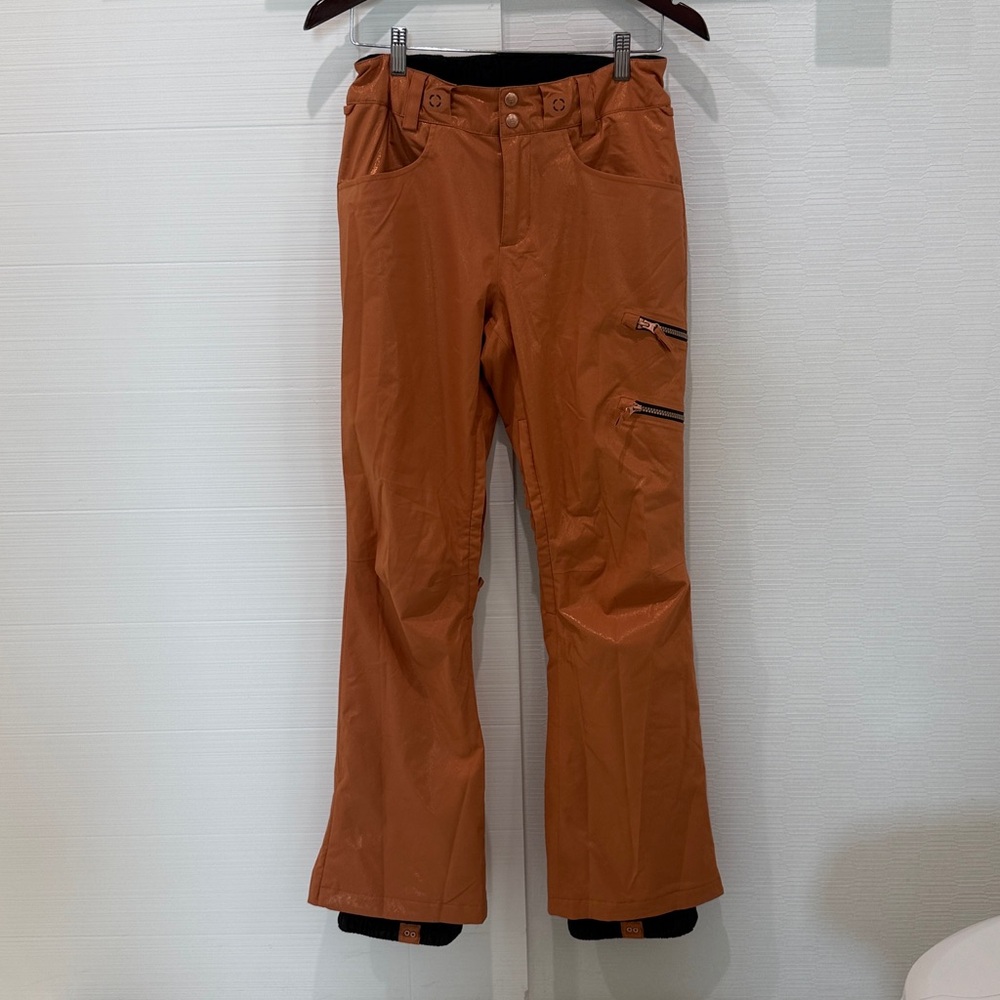 Billabong Shimmer Sparkly Orange Ski Snow Pants Size Small